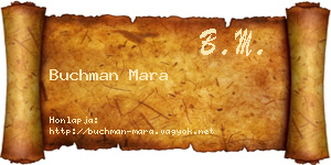 Buchman Mara névjegykártya